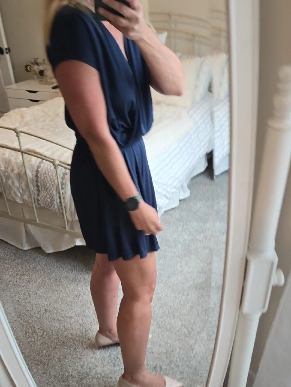 HALARA Navy Flowy Romper